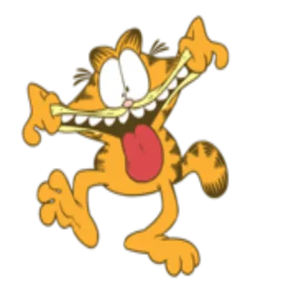 😜 Garfield kot, kreskówka, pomarańczowy kot, Garfield telegram sticker
