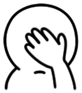 😑 Facepalm, Kekecewaan, Kartun, Emoji, Reaksi, Meme telegram sticker