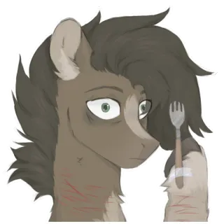 😐 pony, scar, animal, cartoon, equine, depression telegram sticker