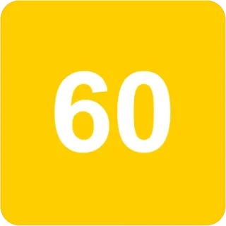 🟨 60 number, yellow, sixty telegram sticker