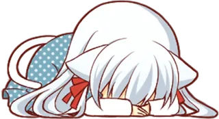 🙈 Katze, Anime, süß, kawaii, traurig, müde, Chibi, Neko whatsapp sticker