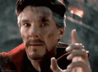 💥 Doctor Strange Marvel, Doutor Estranho, Gesto ofensivo, Dedo do meio, Benedict Cumberbatch, Filme telegram sticker