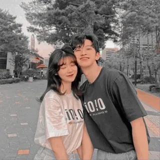 😊 i!o!o couple, asiatique, coréen, jeunes, amour, relation telegram sticker