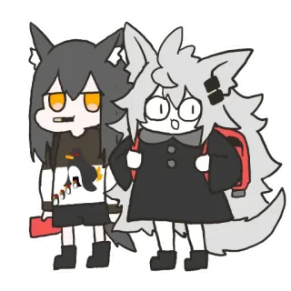 🎒 cartoon, wolf, backpack, anime telegram sticker