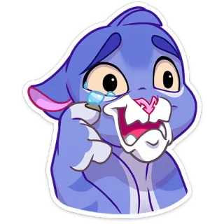 😢 gatto, piangere, cartone animato, triste, blu, adesivo telegram sticker