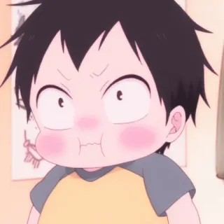🧸 Аниме, Парень, Мультфильм, Злой, Дуется telegram sticker