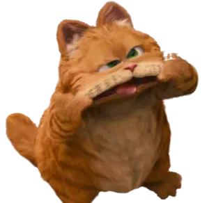 😝 Garfield cat, cartoon, Garfield, funny, orange cat telegram sticker