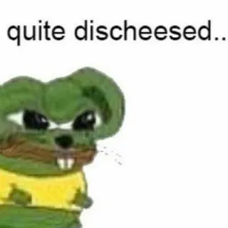 😡 Pepe the Frog quite discheesed... pepe, frosch, meme, discheesed, internet meme telegram sticker