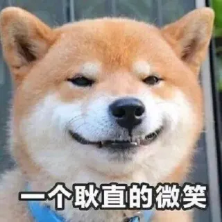 🙂 一个耿直的微笑 cão, meme, sorriso, animal, animal de estimação, shiba inu whatsapp sticker