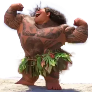 💪 Maui Moana Cartoon, Disney, Muskeln, Held, Tattoos whatsapp sticker
