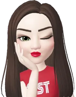 😉 Avatar, Garota, Desenho animado, Piscadela, Pessoa, Mulher telegram sticker