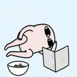 💎 Cartoon, Tv kijken, Ontspannen, Personage, Computer, Kom, Snack telegram sticker