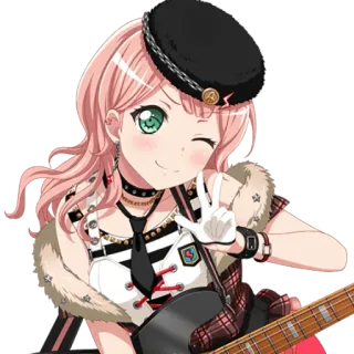 🦩 อนิเมะ, มังงะ, ตัวละคร, ผู้หญิง, ขยิบตา, ชูสองนิ้ว telegram sticker