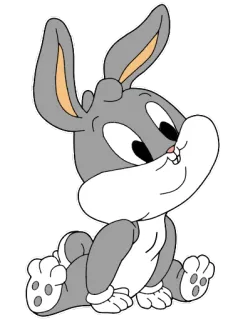 👶 Bugs Bunny Looney Tunes dibujos animados, conejo, conejo, animal, lindo telegram sticker