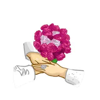 💐 flores, ramo, boda, compromiso, anillo, amor, romance telegram sticker
