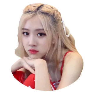 🥺 Rose mujer, pelo rubio, kpop, celebridad, cantante, rosa, Blackpink whatsapp sticker