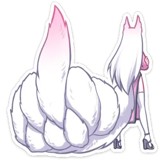 🖕 middle finger, offensive, rude, tail, fox, anime telegram sticker