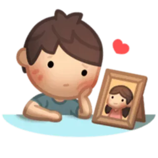 😓 liefde, verdrietig, ik mis je, relatie, cartoon, genegenheid, hart telegram sticker