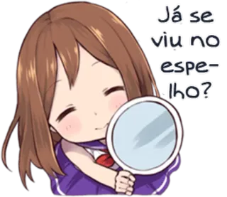 🤳 Já se viu no espelho? Anime, Mädchen, Spiegel, Reflexion, Süß telegram sticker