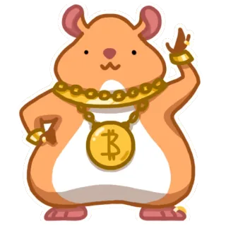 👋 hamster, bitcoin, crypto, gold, jewelry, cute telegram sticker