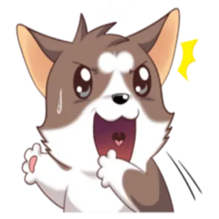 😨 Kartun, Anjing, Binatang, Emosi, Lucu, Stiker, Marah whatsapp sticker