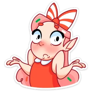 🤷‍♀️ dibujos animados, chica, caramelo, ilustración, lindo, rosa telegram sticker