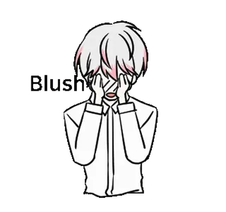 😳 Blush Rouge, Style anime, Embarrassé, Mignon, Kawaii, Dessin animé whatsapp sticker