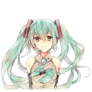 😊 Hatsune Miku Anime, Vocaloid, Digitale Kunst, Hatsune Miku, Niedlich, Mädchen telegram sticker
