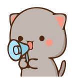 📢 猫, メガホン, 可愛い, 動物, ステッカー whatsapp sticker