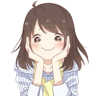😍 Anime, Garota, Fofa, Kawaii, Desenho animado whatsapp sticker