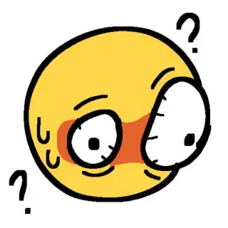 👀 ? ? emoji, domanda, confuso, espressione, sticker, cartone animato, divertente, meme telegram sticker