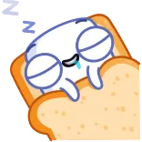 😴 sleep, bread, cute, cartoon whatsapp sticker