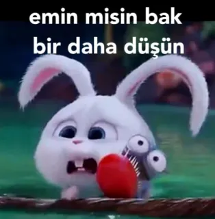 😰 emin misin bak
bir daha düşün 토끼, 만화, 밈, 불확실, 생각 중, 생각 whatsapp sticker