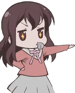 ๐ Anime, Ragazza, Fischio, Carino, Chibi telegram sticker