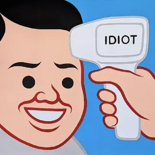 🔫 IDIOT idiota, insulto, dibujo animado, ira whatsapp sticker
