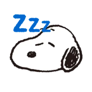🐧 Snoopy Peanuts Zzz 漫画, 犬, 睡眠, 可愛い, スヌーピー telegram sticker