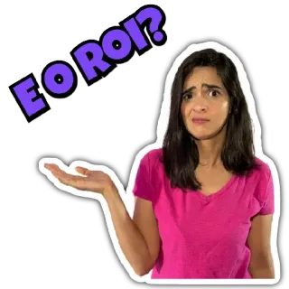 🤨 E o ROI? woman, question, confused, ROI, business, investment telegram sticker