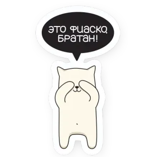 🙈 ЭТО ФИАСКО, БРАТАН! Katze, Fiasko, Russisch, Meme telegram sticker