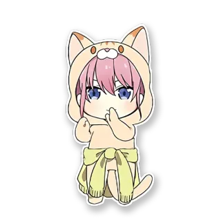 💛 Anime, Chibi, Karakter, Hoodie kucing, Lucu whatsapp sticker