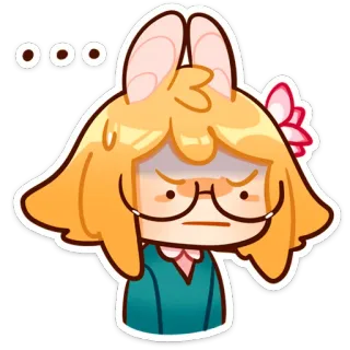 😠 ... アニメ, イライラ, かわいい, ステッカー, うさぎ, 女の子, 不機嫌 whatsapp sticker
