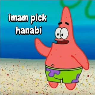 😀 Patrick Star Spongebob Squarepants imam pick hanabi patrick, spongebob, ster, cartoon, meme whatsapp sticker