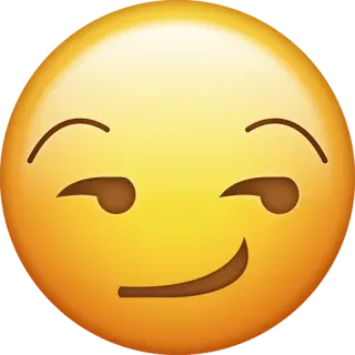 😏 emoji, smirk, face, yellow, expression whatsapp sticker