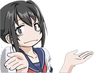 😌 Anime, Garota, Dar de ombros, Confuso/a, Pergunta, Personagem telegram sticker
