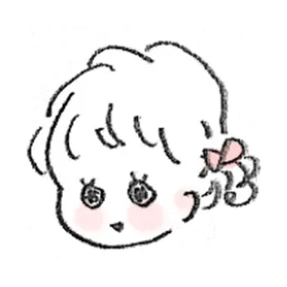 💐 漫画, キャラクター, 女の子, リボン, かわいい, カワイイ, イラスト telegram sticker