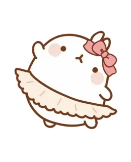💘 molang, rabbit, cute, kawaii, pink, cartoon, animal, bunny, dance telegram sticker