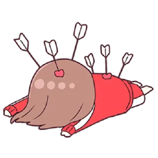 🏹 Anime, Cartoon, Pijl, Dood, Letsel, Schattig, Mislukking telegram sticker