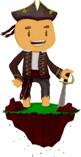 🚤 piraat, cartoon, zwaard, personage, avontuur telegram sticker