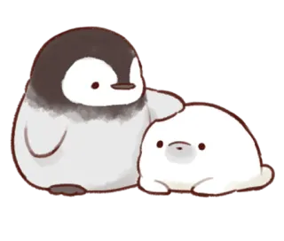 💗 pinguim, pinguim bebê, foca, fofo, animais, desenho animado telegram sticker