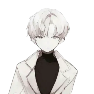 😕 anime, manga, character, portrait, boy, man, art telegram sticker