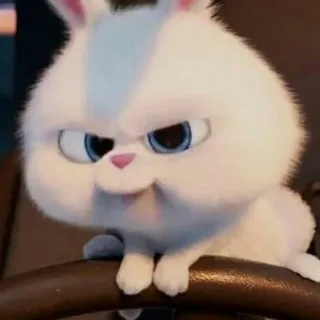 ☺ Snowball The Secret Life of Pets スノーボール, ウサギ, バニー, 怒り, かわいい, アニメ, ペット telegram sticker